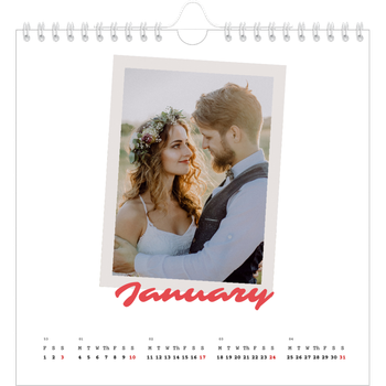 Square Photo Calendar — Signed in crimson