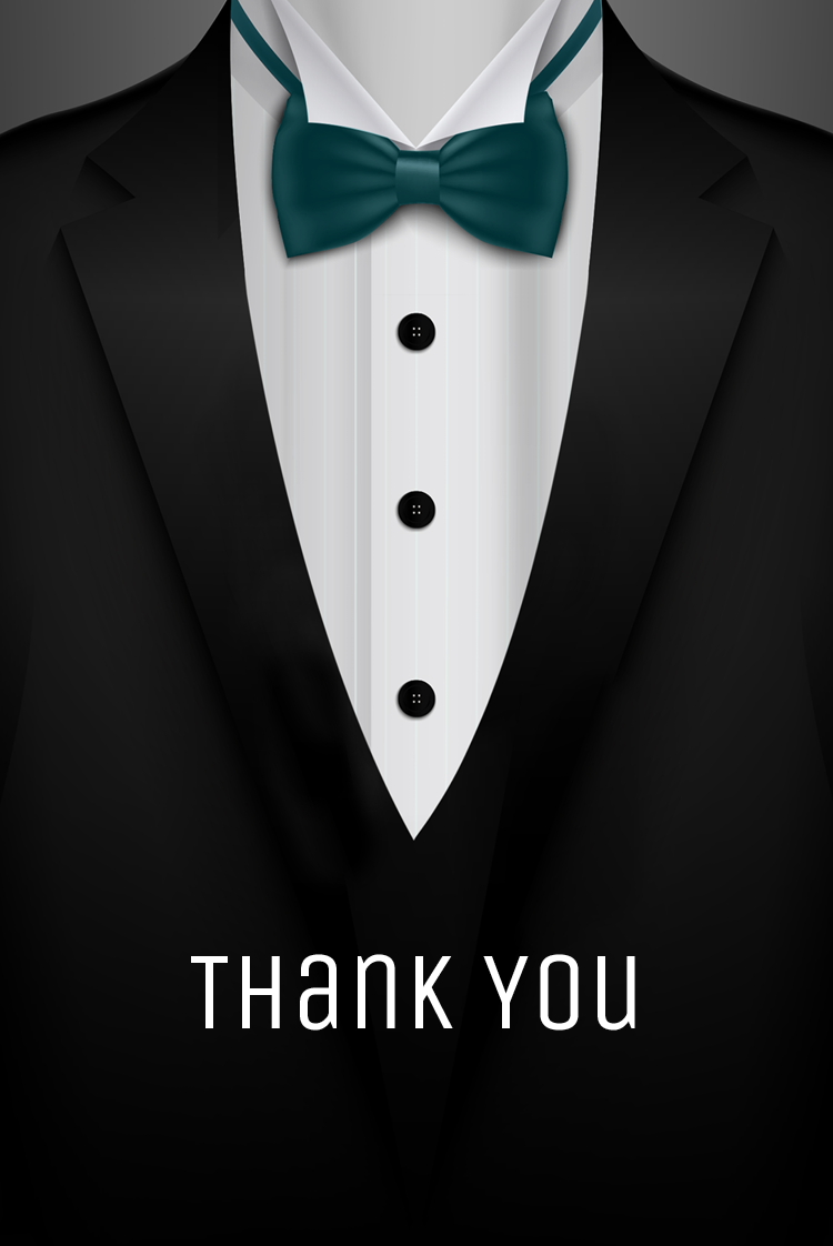 Thank you cards — Suit and tie
