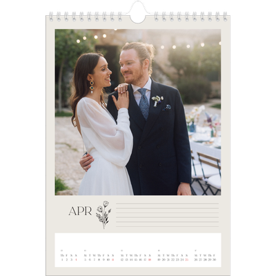 A4 Photo Calendar — Initials in bloom [April]