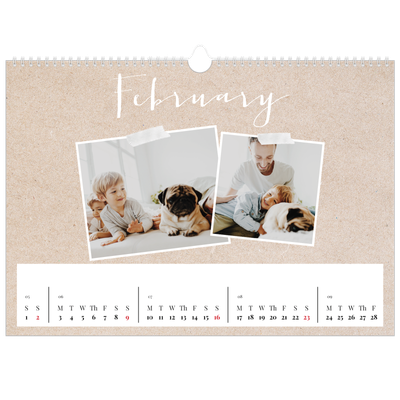 A3 Photo Calendar — Scrapbook calendar [February]
