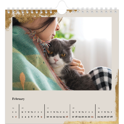 Square calendars  — Classic Gold [February]