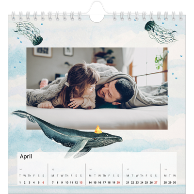 Square calendars  — Watercolour animals [April]