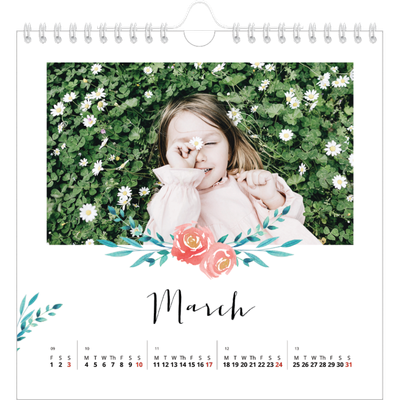 Square calendars  — Flower illustrations [March]