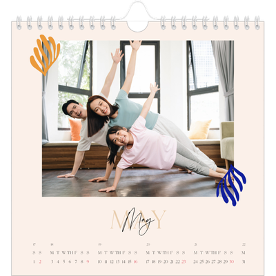 Square calendars  — Minimalist coral [May]