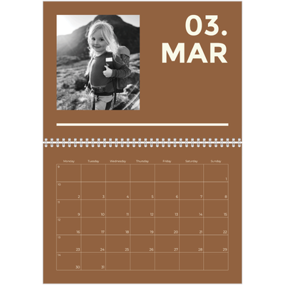 A4 Double Photo Calendar — Contemporary bold [March]