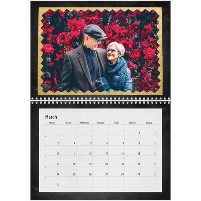 A4 Double Photo Calendar — Glitter frames [March]