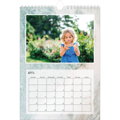 A4 Photo Calendar — Marble backgrounds [April]