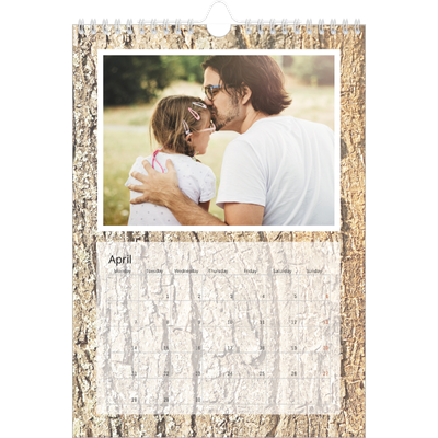 A4 Photo Calendar — Tree bark [April]