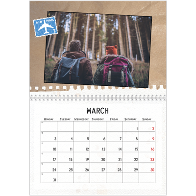 A4 Double Photo Calendar — Parts unknown [March]