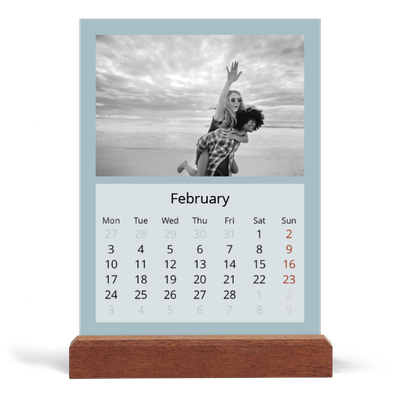 Easel Desk Calendar Portrait  — Neo Scandi [February]