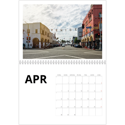 A4 Double Photo Calendar — Big date [April]