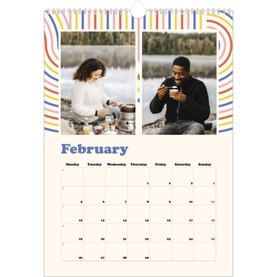 A3 photo calendars — Retro stripes [February]