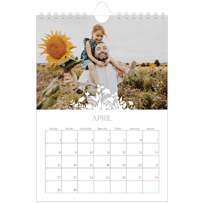 A5 Photo Calendar — Flower motif [April]