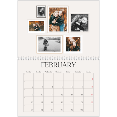 A4 Double Photo Calendar — Wall photo gallery [February]