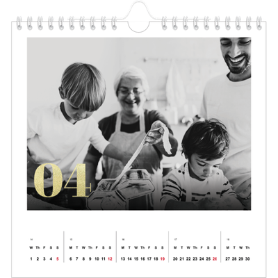 Square calendars  — Large glitter numbers [April]