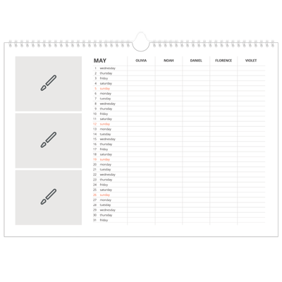 Family Planners A3 Landscape — Design your own product - Family of 5 [cover]