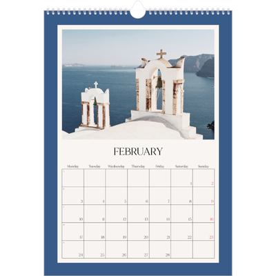 A3 photo calendars — Classic colours [February]