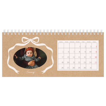 Desk Photo Calendar — Kraft and bow