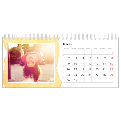 Desk calendars — Watercolour backgrounds [March]
