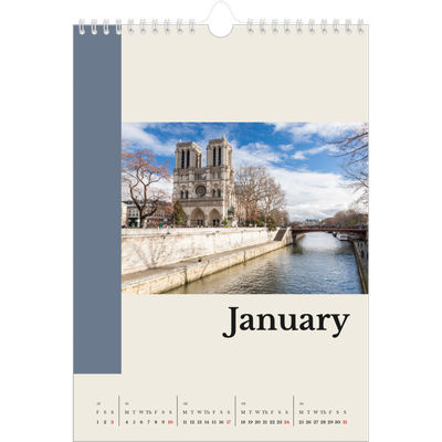 A4 Photo Calendar — Sights of the world [January]