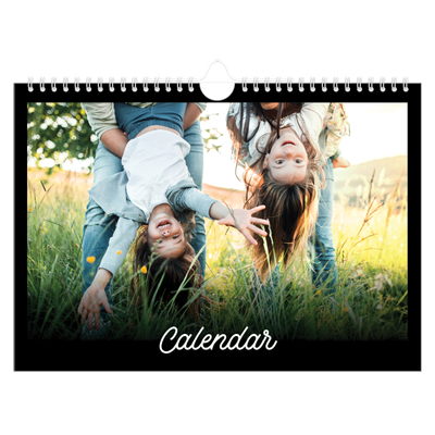 A4 Landscape Photo Calendar — Black minimal [cover]