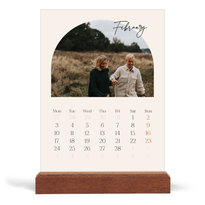 Easel Desk Calendar Portrait  — Arch memories [February]