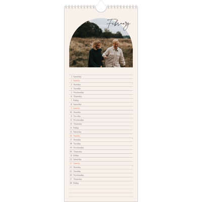 Slim Calendar  — Arch memories [February]