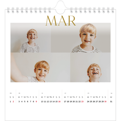 Square calendars  — Big gold text [March]