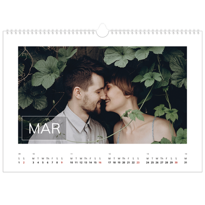 A3 Photo Calendar — Date box overlay [March]