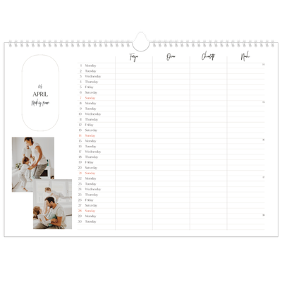 Family Planners A3 Landscape — Making plans Planner - Family of 4 [April]