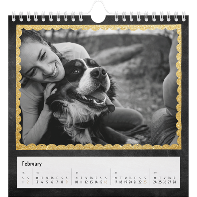 Square calendars  — Glitter frames [February]