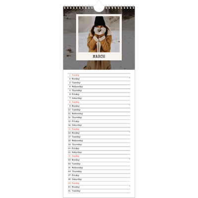Slim Calendar  — The portrait edit [March]
