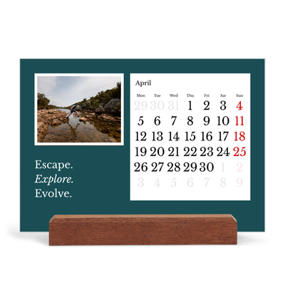 Easel Desk Calendar Landscape  — Editorial Earth [April]