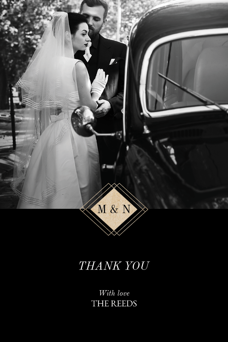 Thank you cards — Art deco